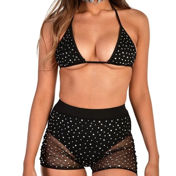 iHeartRaves Pants - IHEARTRAVES STUD TWO PIECE SET